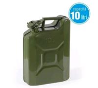 TANICA 10 LITRI IN METALLO MILITARE PER TRASPORTO CARBURANTE BENZINA OMOLOGATA