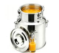 Tanica Acciaio Inox con Rubinetto per Olio Latte, Contenitore Alimentare