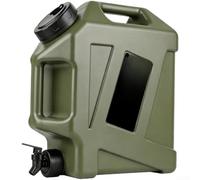 Tanica Acqua 12L con Rubinetto per Campeggio HDPE | Plastica HDPE per sicura, grado , BPA, conserva acqua potabile, uso quotidiano(Green 12L)