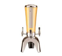 tanica acqua Beer Tower Dispenser for bevande da 3 l/100 oz con tubo for il ghiaccio e dispenser for bevande di liquore da tavolo a tre rubinetti for feste erogatore(Silver)
