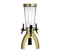tanica acqua Beer Tower Dispenser for bevande da 3 l/100 oz con tubo for il ghiaccio e dispenser for bevande di liquore da tavolo a tre rubinetti for feste erogatore(Gold,With light)