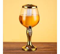 tanica acqua Distributore di birra Distributori di bevande for birra da 3 litri con tubo di ghiaccio Torre Mimosa Margarita con rubinetto for giochi, feste, bar erogatore(Gold)