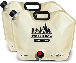 ✅TANICA ACQUA PIEGHEVOLE CON RUBINETTO 8L BORSA PORTATILE CAMPEGGIO 1-2-3 PEZZI
