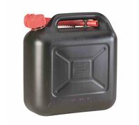 Hünersdorff Tanica per carburante 812800 STANDARD 10l per benzina, diesel e altre merci pericolose, omologata UN, made in Germany, produzione approvata dal TÜV, nero, con tubo di scarico