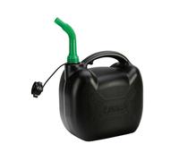 TANICA BENZINA CARBURANTE 10 LT + TRAVASATORE NERA PER AUTO CAMION CAMPER OMOLOG