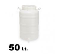 Tanica/Bidone/Fusto in plastica a bocca larga con predisposizione rubinetto + ru