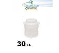 Tanica/Bidone/Fusto in plastica a bocca larga con rubinetto rimovibile 30lt.
