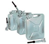 Tanica Carburante Benzina Diesel 3x 20 L Metallo Beccuccio Supporto