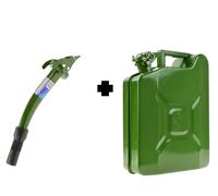 Tanica di Benzina 10L + Metallo Beccuccio Lamiera Acciaio Gk