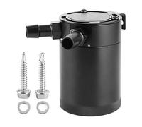 Tanica di raccolta olio 300 ml, Tanica di raccolta olio universale a 2 porte Serbatoio in alluminio nero con 2 connettori