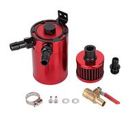 Tanica di raccolta olio universale in lega di alluminio, serbatoio olio per auto con filtro inossidabile, kit di accessori a 2 porte per prestazioni del motore migliorate, (Rossa)