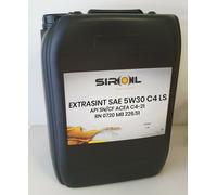 Tanica Olio motore Siroil Extrasint SAE 5W-30 C4 LS - 20 litri