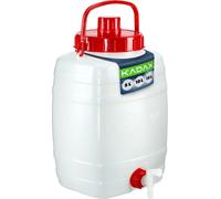 KADAX Tanica per acqua, botti in plastica, tanica per acqua potabile, serbatoio per acqua con rubinetto, serbatoio per acqua, tanica per bevande con guarnizione in gomma (20 l, bianco)
