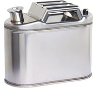 Tanica per benzina in acciaio inox con tubo del carburante, ideale per benzina, olio commestibile o acqua, per moto, automobili, tosaerba, barca, campeggio, 5 litri