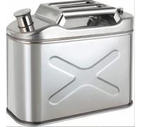 Tanica per benzina, in acciaio inox, con tubo del carburante, ideale per benzina, olio commestibile o acqua, per moto, automobili, tosaerba, barca, campeggio, 10 l