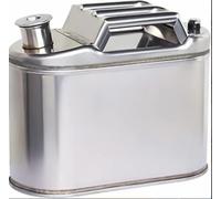 Tanica per benzina in acciaio inox con tubo del carburante, ideale per benzina, olio commestibile o acqua, per moto, automobili, tosaerba, barca, campeggio, 5 litri