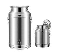 Tanica per il trasporto del latte in acciaio inox resistente con coperchio sigillato e erogatore a beccuccio, 15L/20L/28L/35L, secchio per vino, serbatoio olio perfetto per stoccaggio e trasporto