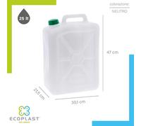 Tanica Trasparente in Plastica 5 10 15 20 25 30 L Trasporto Acqua Olio Liquidi