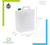 Tanica Trasparente in Plastica 5 10 15 20 25 30 L Trasporto Acqua Olio Liquidi