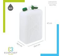 Tanica Trasparente in Plastica 5 10 15 20 25 30 L Trasporto Acqua Olio Liquidi