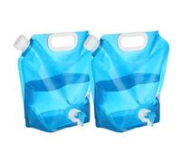 Taniche Pieghevoli per Acqua, 2 Pezzi 5L/10L Contenitori Pieghevoli per Acqua, Tanica Acqua Portatile con Rubinetto, Borsa Porta Acqua Pieghevole per Escursioni Campeggio Picnic Viaggi Barbecue