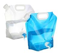 Taniche Pieghevoli per Acqua 5 litri, 2 Pezzi Contenitori Pieghevoli per Acqua con Rubinetto, Portatile Tanica Acqua Pieghevole, Borsa Porta Acqua Pieghevole per Campeggio Escursioni Picnic Viaggi BBQ