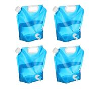 Taniche Pieghevoli per Acqua 5 litri, 4 Pezzi Contenitori Pieghevoli per Acqua con Rubinetto, Portatile Tanica Acqua Pieghevole, Borsa Porta Acqua Pieghevole per Campeggio Escursioni Picnic Viaggi BBQ