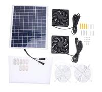 TANIQIACA 15W Solar Panel Fan Kit, IP65 Weatherproof Dual Fan Solar Exhaust Intake Cooling Ventilation Fan for Chicken Coop, Greenhouse, Shed, Attic, And Pet House (Solar Powered)