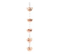 TANIQIACA 1m Hanging Rain Chain, Elegant Copper Petal Shaped Rain Catcher Chain, Weatherproof Floral Gutter Downspout Alternative And Garden Water Feature for Yard And Patio (Flower Shaped)