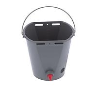 TANIQIACA 8L Dairy Calf Feeder Bucket with 4 Nipples & Check Valves, Gray Plastic Milk Nursing Pail with Scales & Handle for Livestock Farm Animal Rearing (157 Characters) (for Sheep)
