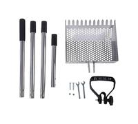 TANIQIACA Chicken Poop Scooper Rake, Stainless Steel Chicken Litter Shovel with Adjustable Handle, Poultry Manure Remover Sifting Tool for Coop, Barn, Horse Stall, Beach (159 characters)