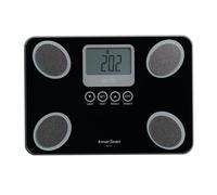 Tanita BC-731 Bilancia pesapersone digitale nera - Bilancia intelligente per peso corporeo e grasso, bilancia in vetro per peso corporeo, 10 misurazioni, ampio display LCD, bilancia da bagno