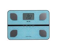 Tanita BC-732 bilancia intelligente per peso corporeo e grasso - Bilancia pesapersone digitale con design compatto in vetro, bilancia multiutente con display LCD, azzurro chiaro con motivo paisley