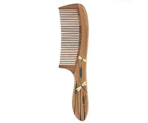 Tanjiang Pettine in Legno Stelo Antistatico Pettine in Legno con Libellula e Fulmine Custodia Inclusa
