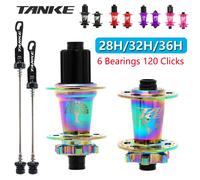 TANKE 120 Clic Hub 6 Cuscinetti MTB Mountain Bike Mozzo Anteriore Posteriore Thru HG 28 32 36 Fori Freno A Disco Mozzi Della Bicicletta 8 9 10 11 12 Velocità