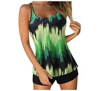 Tankini Costumi da bagno per le donne 2024 estate due pezzi costumi da bagno stampa fionda canotta da bagno con pantaloncini costumi da bagno da spiaggia costumi da bagno per le donne, Verde militare