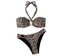 Tankini Donna Mare Taglie Forti Costumi da Bagno Costume da Bagno Donna con Spalline Sottili E Accessorio in Metallo al Collo Bikini Tinta Unita Costumi Tezenis (Coffee XS)