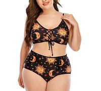 Tankini economico Due Plus costumi da bagno per costumi da donna indossate un vestito stampato nella dimensione di un costume da bagno top da uomo trasparente, Nero , L