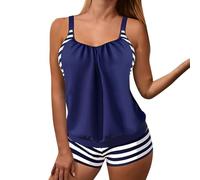 Tankini Set Donna Contenitivo Vita Alta Tankini Due Pezzi Taglie Forti Estate Push Up Costumi Mare Spiaggia Elegante Top E Pantaloncini Nuoto Curvy con Controllo della Pancia Costume da Bagno Donna