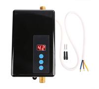 Tankless Instant Electric Water Heater, Mini Portable Hot Water System with One Button 3 s Start And Multiple Safety Protections (Black)