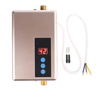 Tankless Instant Electric Water Heater, Mini Portable Hot Water System with One Button 3 s Start And Multiple Safety Protections (Gold)