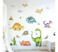 Tanlaby Grande Dinosauri Adesivi Murali Animali Cactus Adesivi da Parete Acquerello Dinosauro Decorazione Murale per Bambini Camera da Letto Stanza Della Scuola Materna Asilo Nido