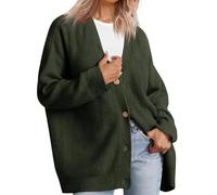 TANMESSO Maglioni cardigan oversize da donna 2025 aperto frontale con scollo a V e scollo a V capispalla autunnale in maglia morbida, Verde militare, XL