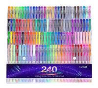 Tanmit Set di 120 penne gel colorate + 120 ricariche per libri da colorare, disegnare, progetti artistici