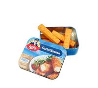 tanner DER KLEINE KAUFMANN TANNER Deco- Tanner Il Piccolo commerciante Iglo Bastoncini da Pesce in Scatola di Metallo, Accessori Negozi, Design Alimentare, 0969.9, Colore Blu/Arancione