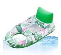 Tanning Pool Lounger, Inflatable Air Mattress Floating Bed, Green Color, Multi-Purpose Water Lounger, design confortevole per feste, backyard Travel Beach Amusement Park Use