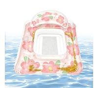 Tanning Pool Lounger - PVC Inflatable Floating Bed With Cup Holder 95x86cm 155x83cm | Pool Float Tanning Chair, Summer Water Lounge Raft | For Women Beach Resort Vacation Outdoor Party Use