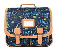 Tann's - Cartella 41 cm Sevan Marine - Stampa Tropicale Squali e Palme - Scuola scuola ragazzo 2 soffietti - CE2 CM1 CM2