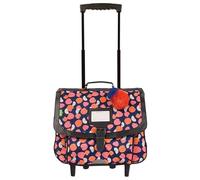 Tann's - Cartella con ruote 38 cm Sofia Rose - Stampa Frutta e Pompon Mela - Cartella Trolley Ragazza 2 Soffietti - CP CE1 CE2