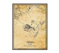 TANOKCRS Venezia Italia Vintage Mappa Poster Arte Parete Arte Mappa Della Città Stampa Viaggio Souvenir Regalo Home Decor Senza Cornice